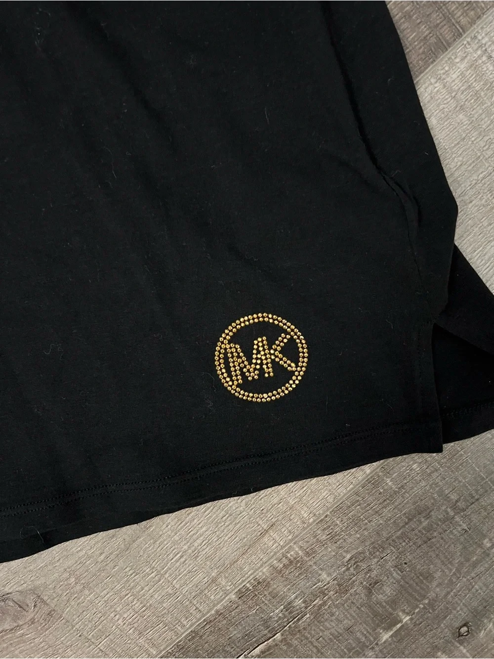 Michael Kors Black Sleeveless Top with Gold Zip Accents size L EUC